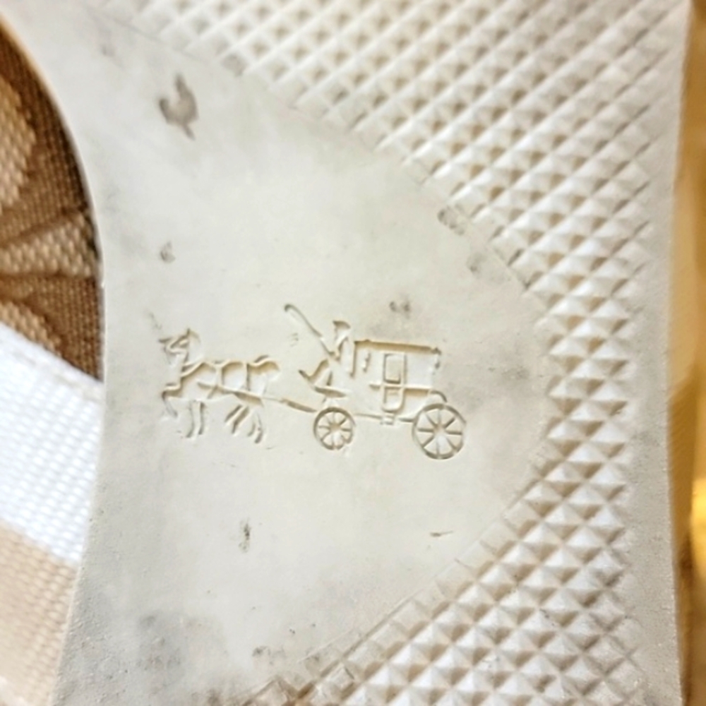 COACH Low Top Lace Up Women's White Leather Sneakers Classic Coach Print - Picture 7 of 7